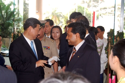 His Excellency Xi Jinping is welcomed by Saman Sarathchandra