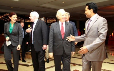 EVERYDAY HAS ITS WONDERS, SOME DAYS ARE UNFORGETTABLE! from right, Saman Sarathchandra with Mr Joe Liberman,  Mr. McCain and Ms. Kelly Ayotte.