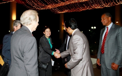 Saman Sarathchandra greets Senator Ms. Kelly Ayotte of New Hampshire