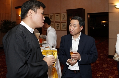 Mr. Swee Yiow, President with Mr. Aung Zaw Naing of Shwe Taung Group Myanmar during a dinner get-together in Yangon 2012