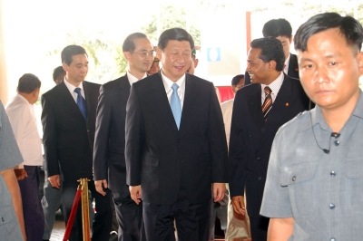 Saman Sarathchandra welcomes the Chinese President His Excellency Xi Jinping at Sedona Hotel Yangon