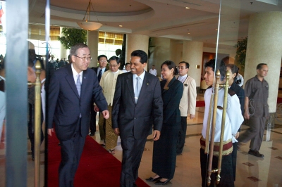 Saman Sarathchandra with UN secretary general Ban Ki-Moon